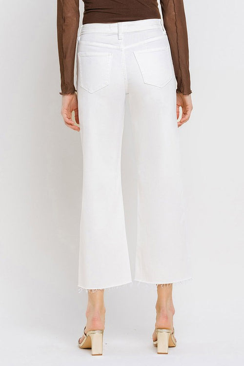 A1 High Rise Wide Leg White Jeans