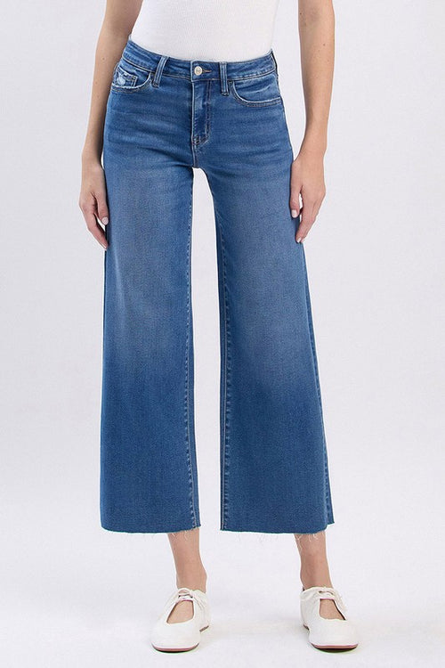 A1 High Rise Crop Wide Jeans with COMFORT STRETCH