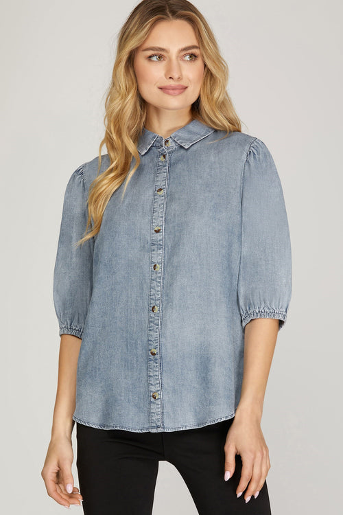 A1Just Wondering Chambray Top