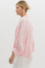 A1 Classic Stripe Button Down Top