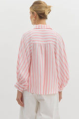 A1 Classic Stripe Button Down Top